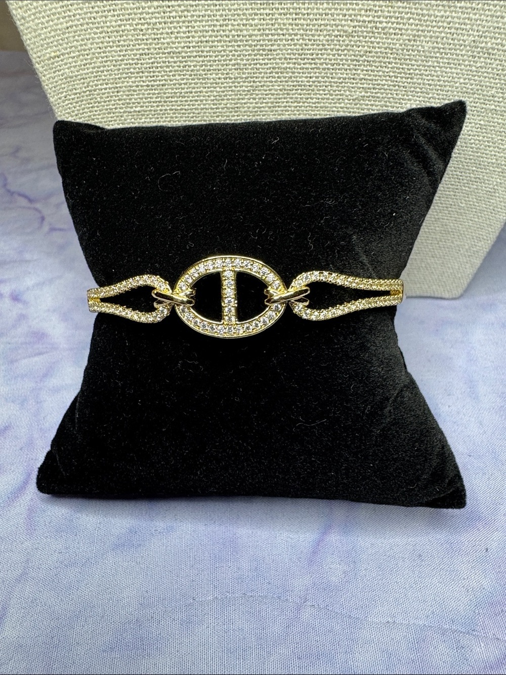 Gold Crystal Link Bracelet - Women's Fashion Jewelry - NWOT - Picture 1 of 4